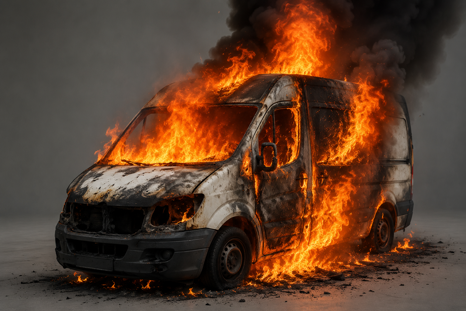 Auto in brand op Euregioweg