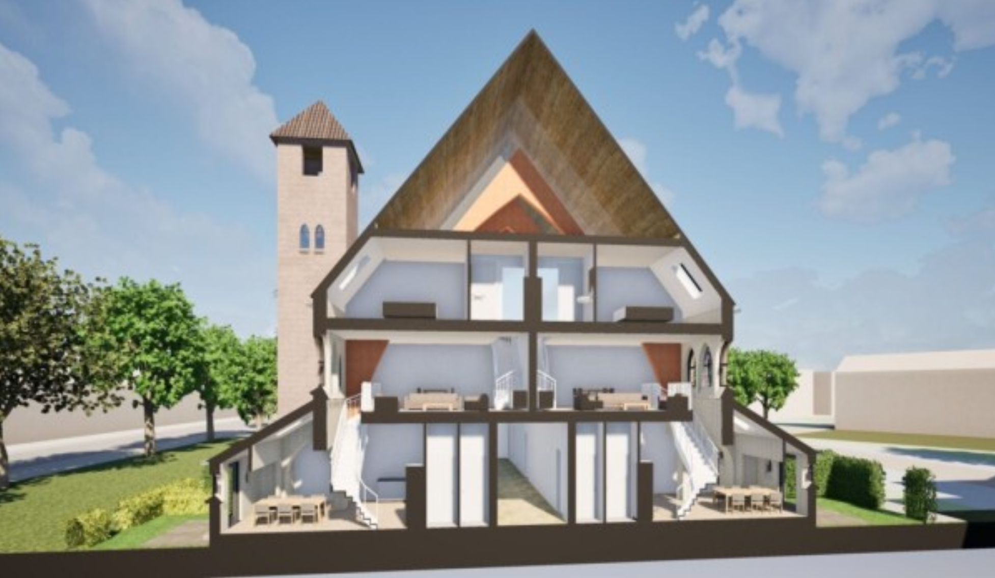 Woningbouwplan voor kerk Lauradorp, huisartsenpraktijk en huizen op plek De Ark in Schaesberg